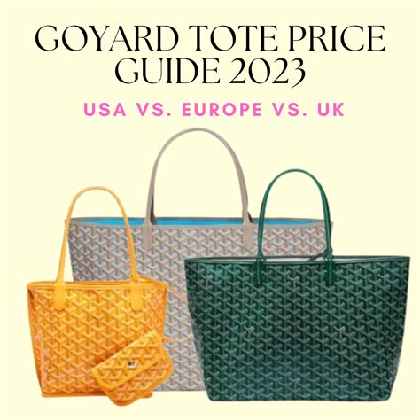 goyard bag price original|goyard tote bag price 2023.